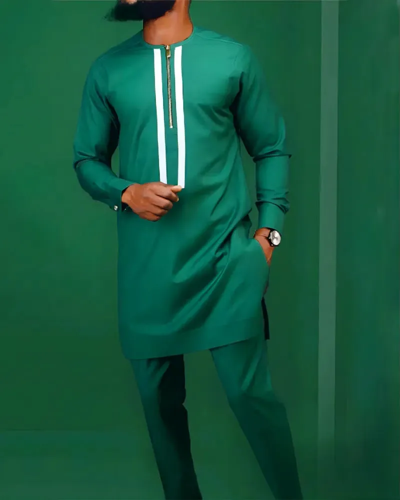 Men's Printed Top And Trousers Suit Wedding Dress Slim Suit
