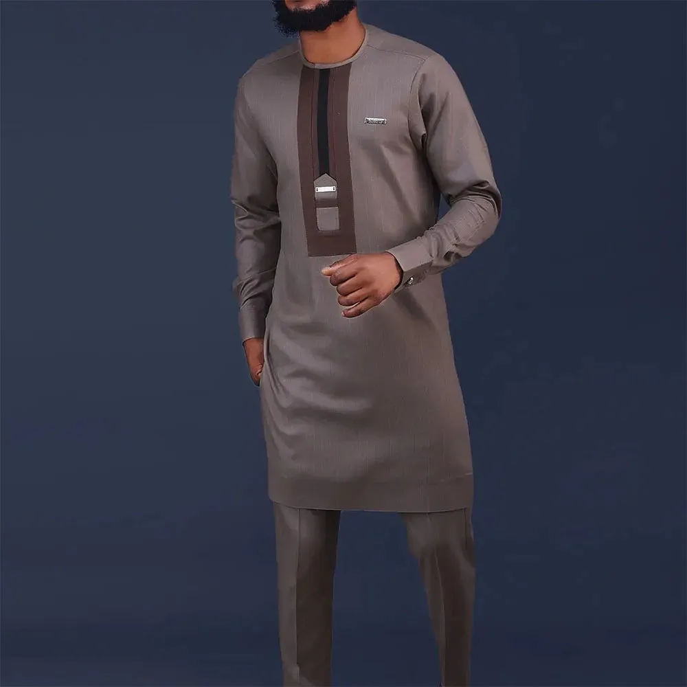 Men's Printed Top And Trousers Suit Wedding Dress Slim Suit
