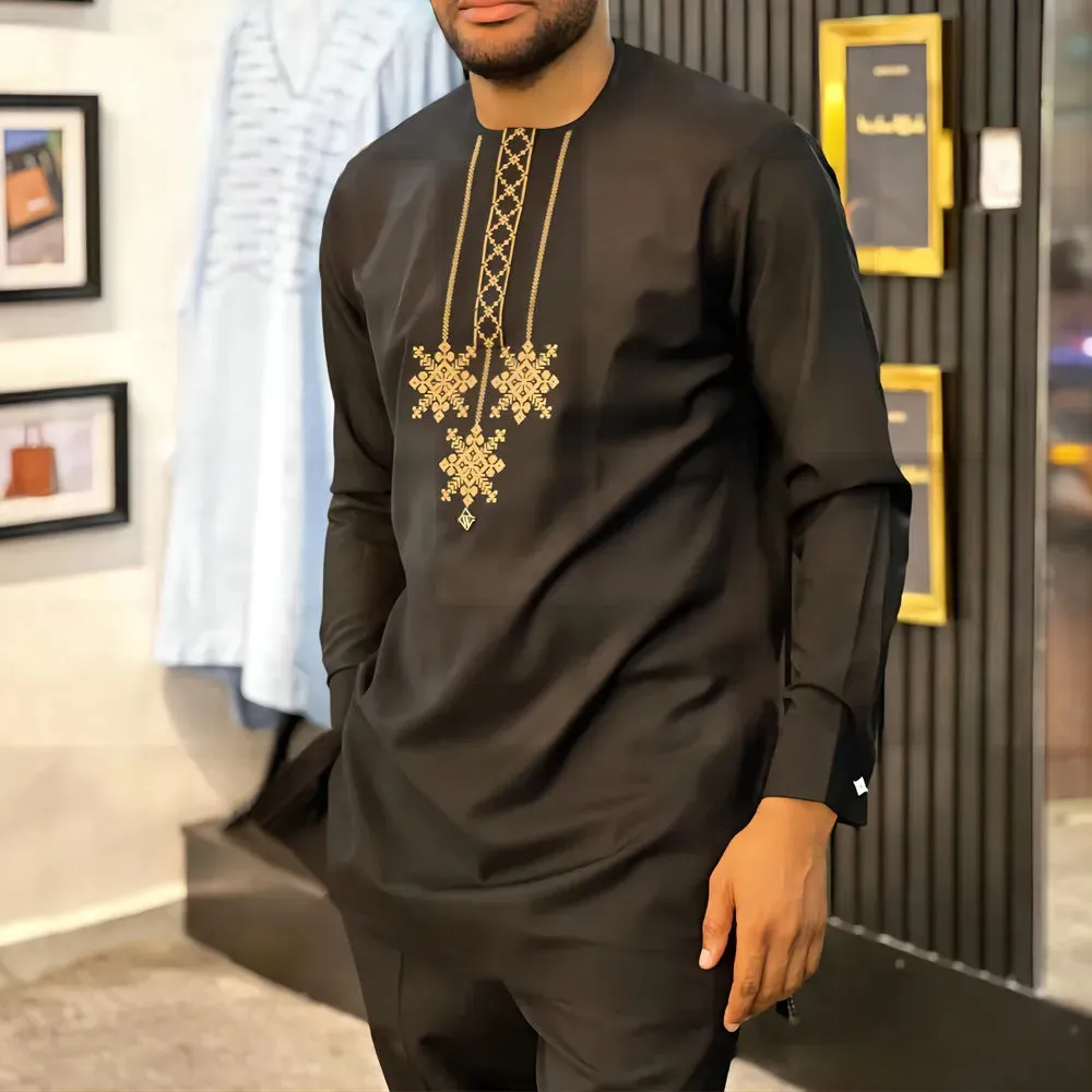 Men's Printed Top And Trousers Suit Wedding Dress Slim Suit