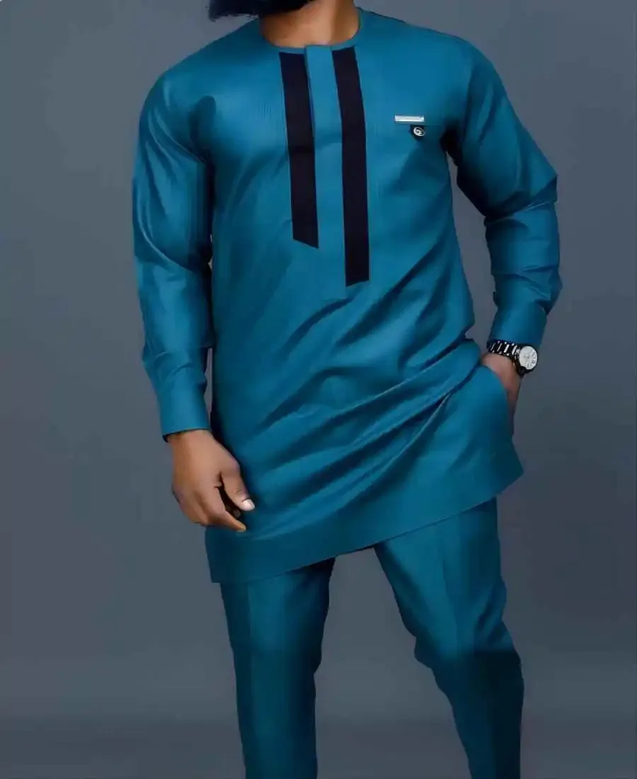 Men's Printed Top And Trousers Suit Wedding Dress Slim Suit