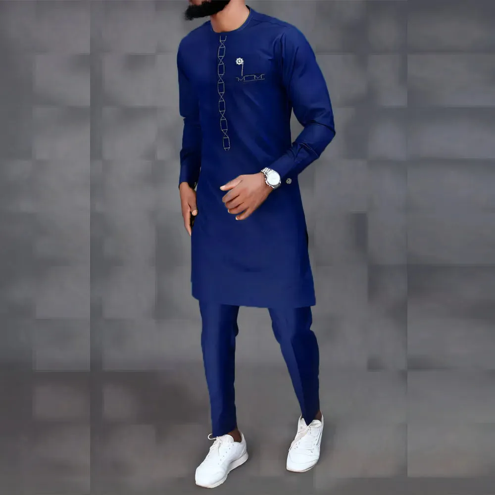 Men's Printed Top And Trousers Suit Wedding Dress Slim Suit
