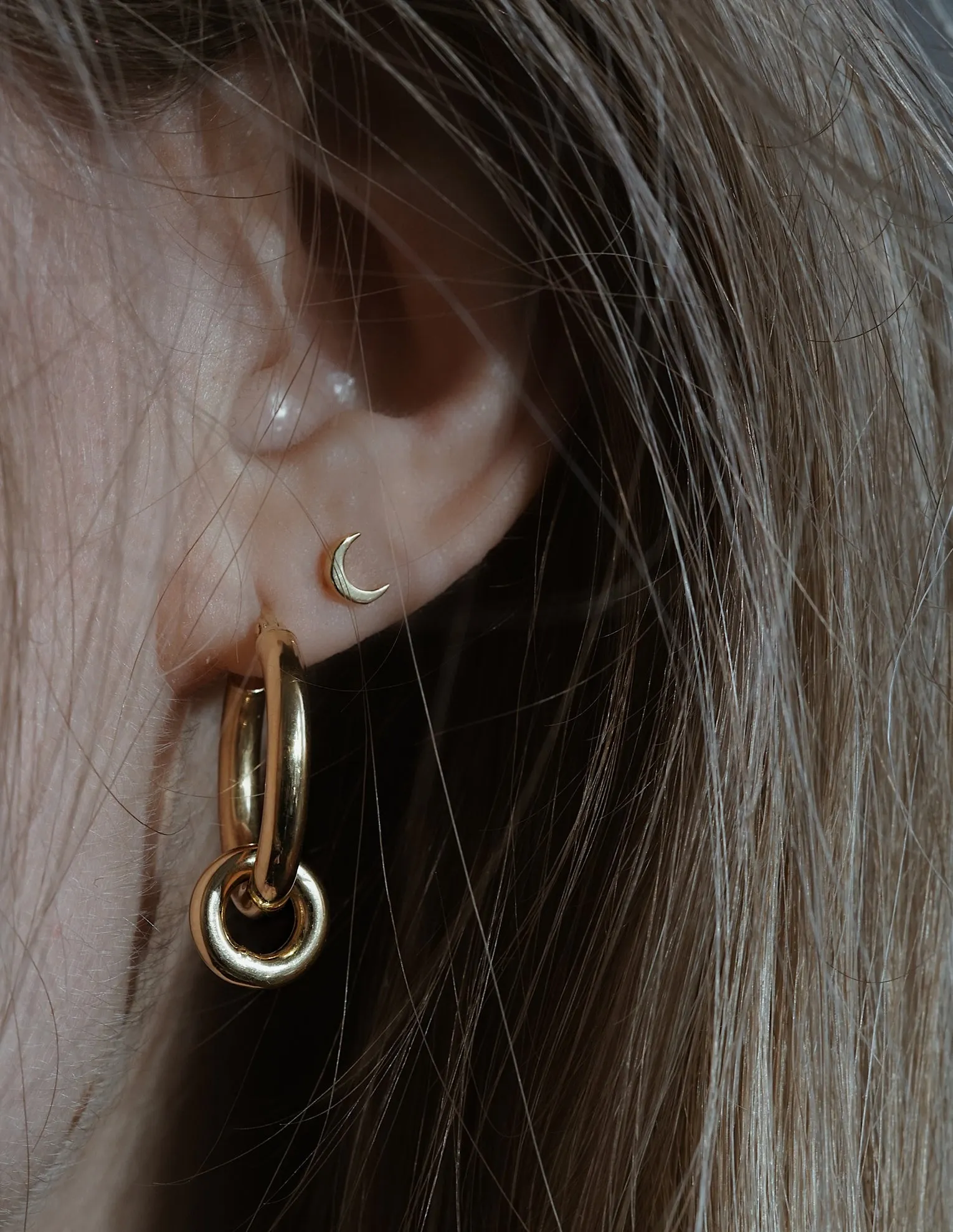 Mini Moon Earring <br> Gold Vermeil