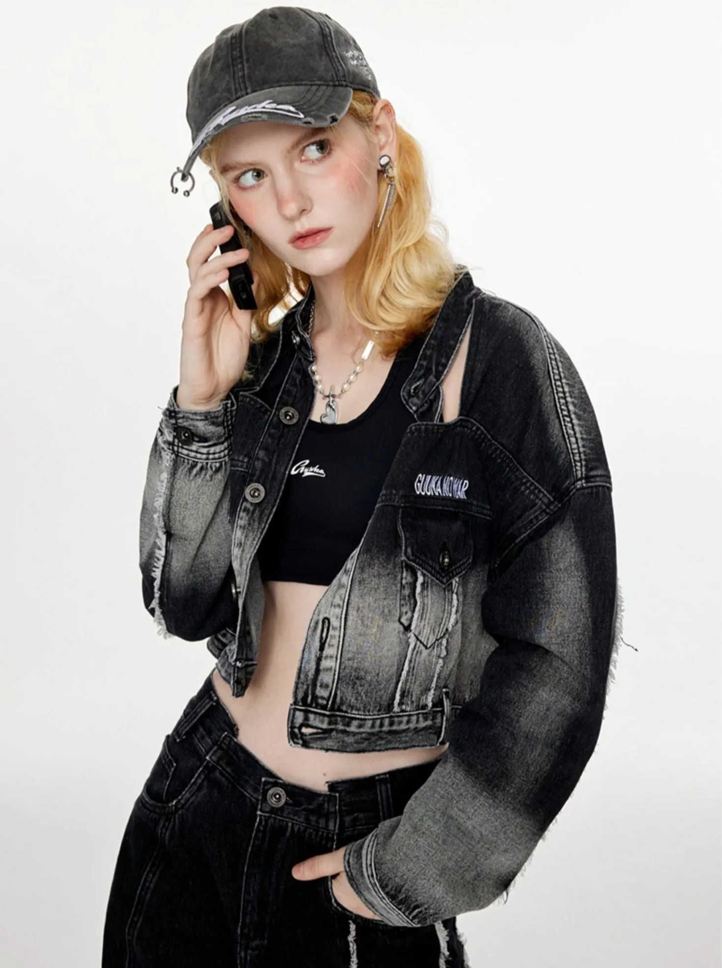 Mode Jacket Denim Gradient Dark Short