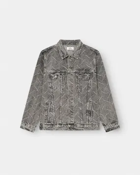 Monogram Denim Jacket Washed Grey