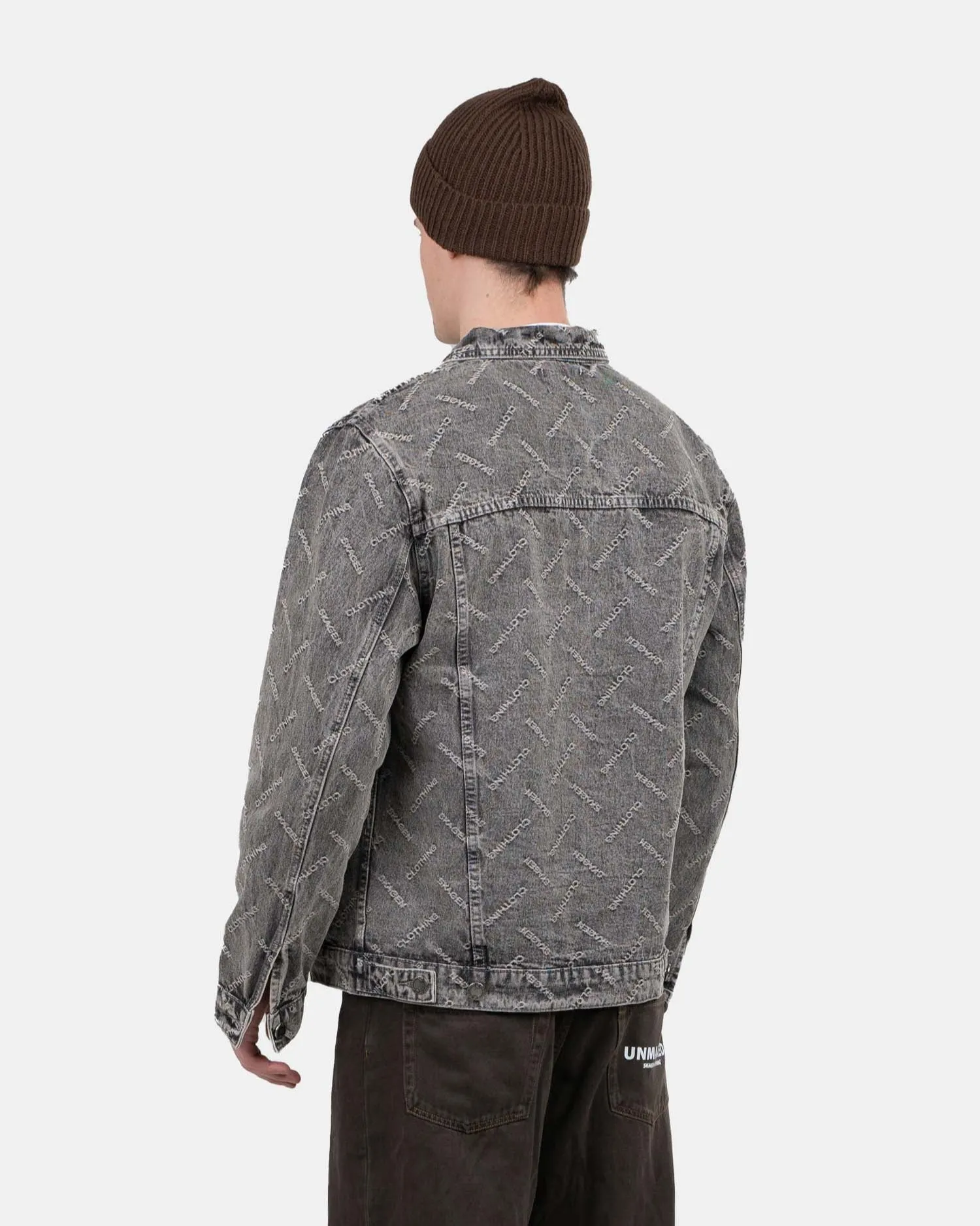 Monogram Denim Jacket Washed Grey