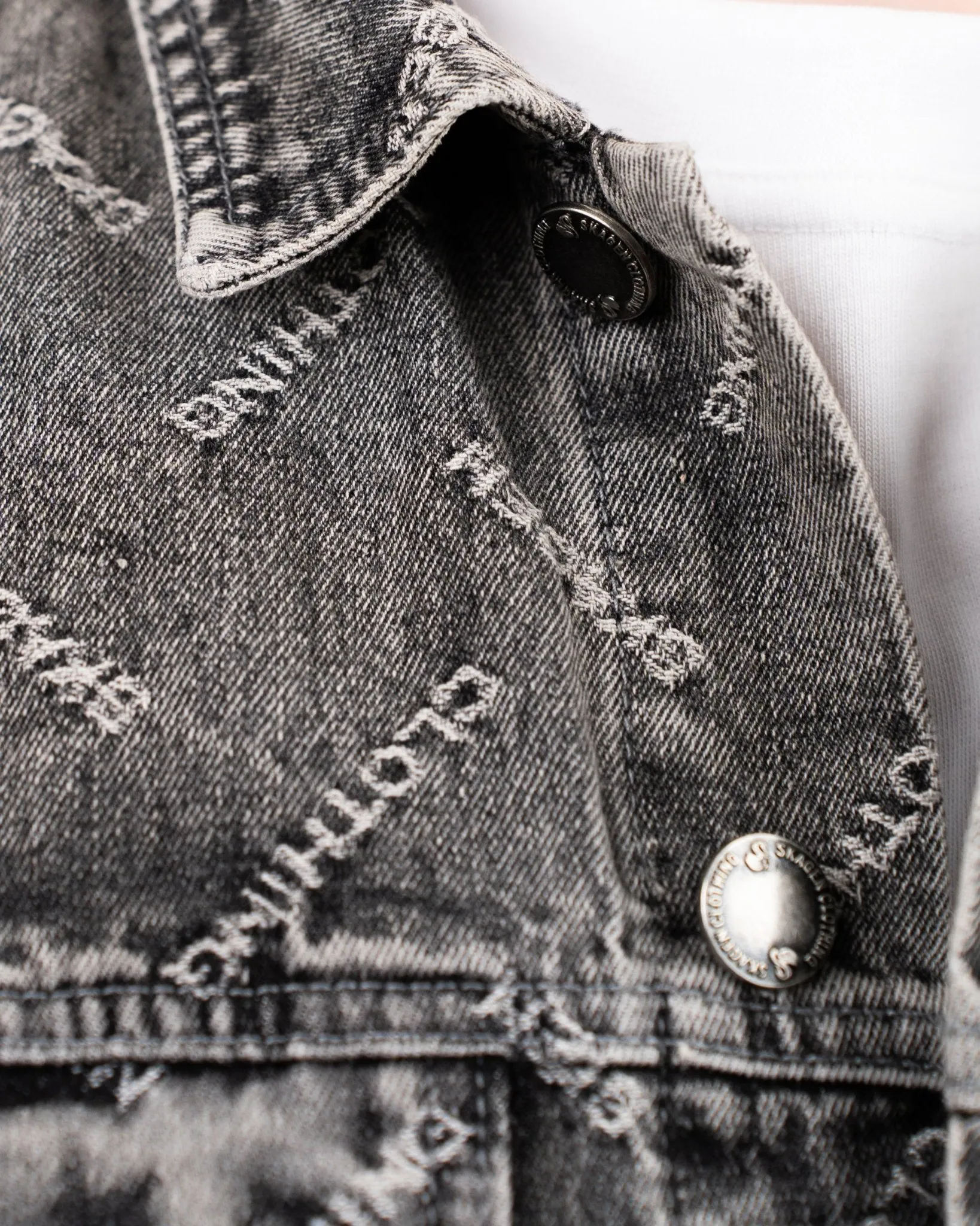Monogram Denim Jacket Washed Grey