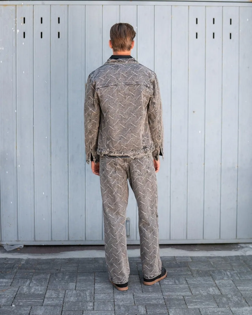 Monogram Denim Jacket Washed Grey
