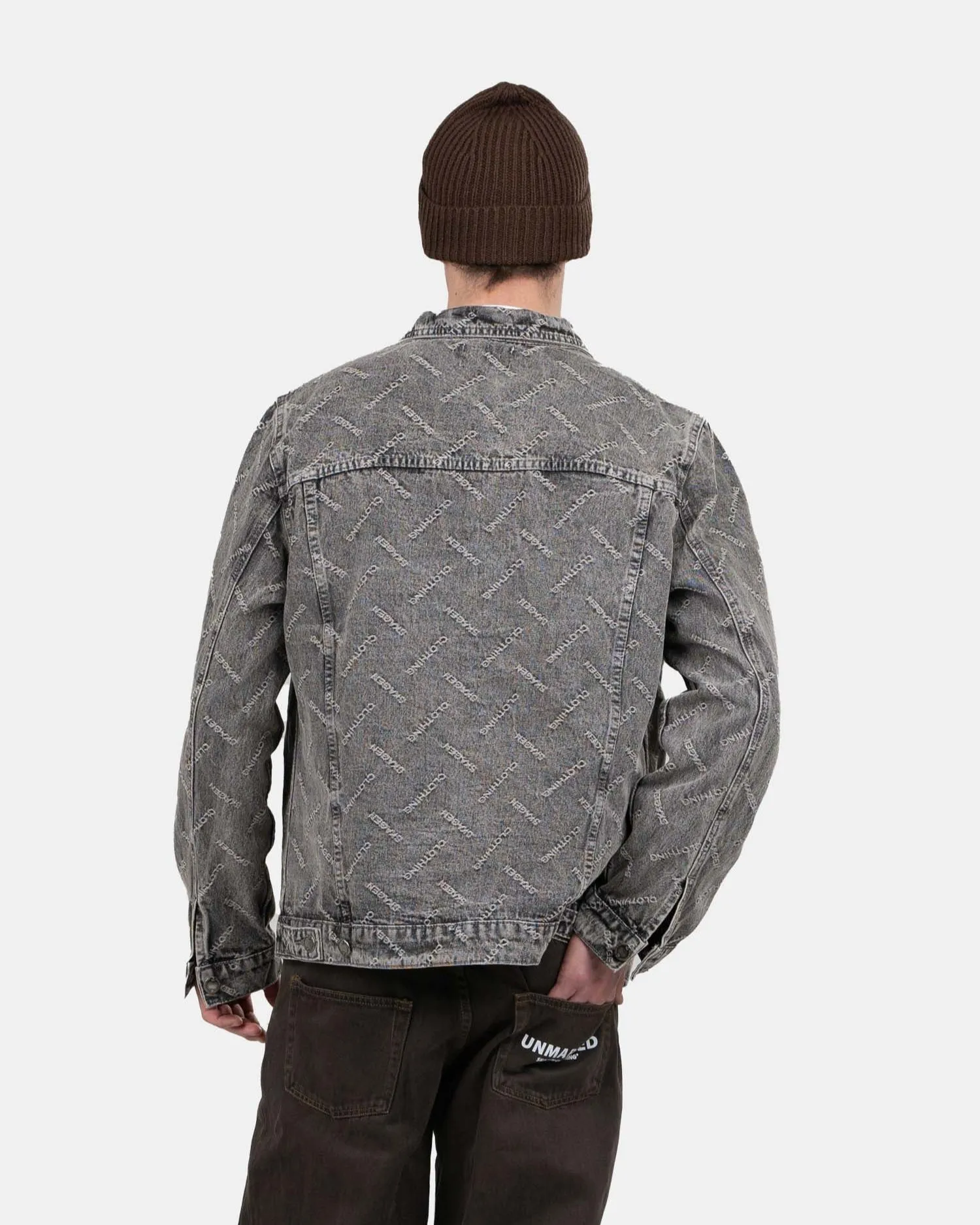 Monogram Denim Jacket Washed Grey