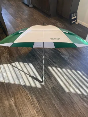 Oversized Green and White Nathans Famous Golf Umbrella