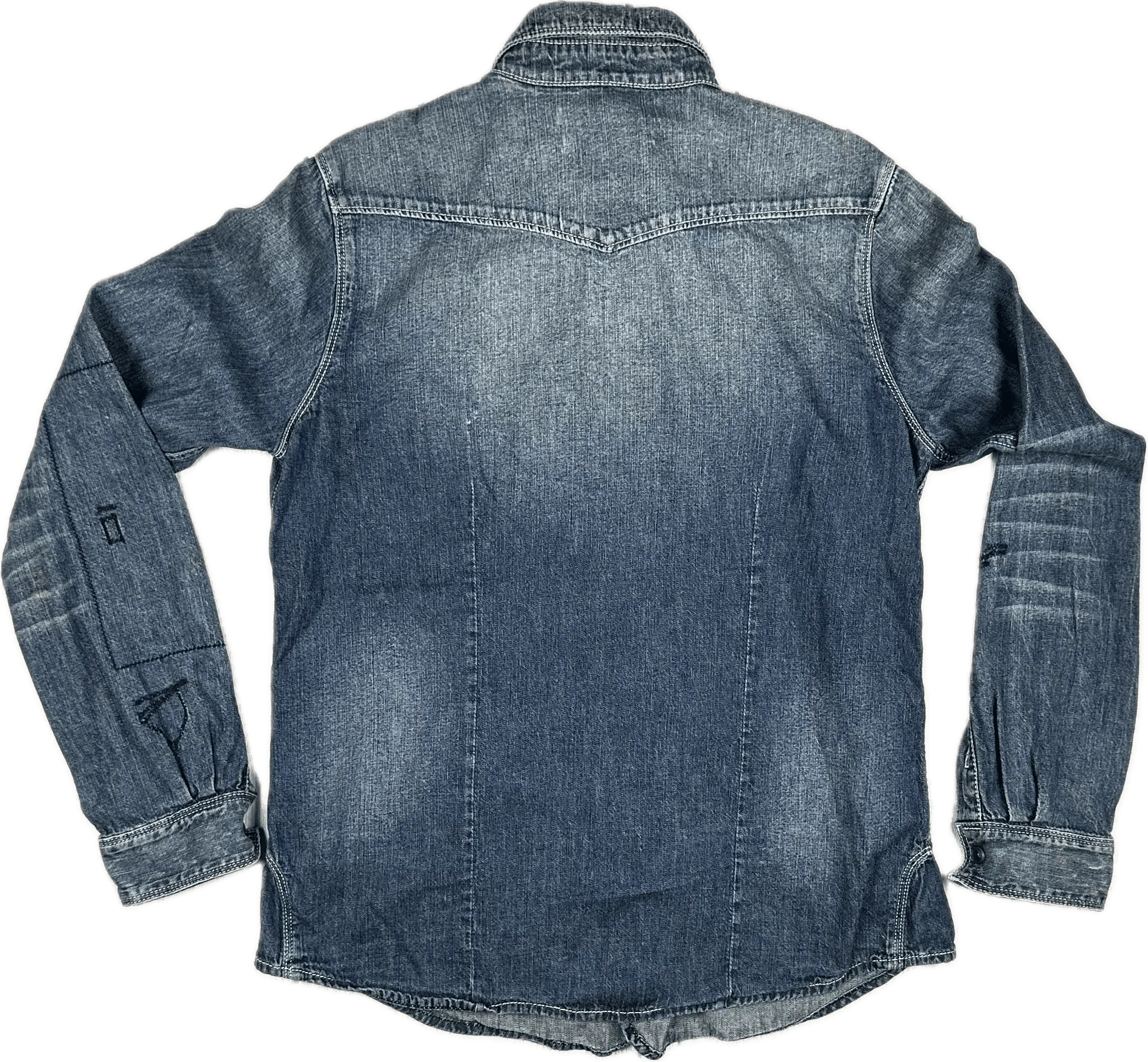 NWT- Maison Scotch Ladies Distressed Denim Shirt - Size S