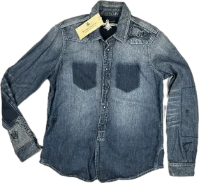 NWT- Maison Scotch Ladies Distressed Denim Shirt - Size S