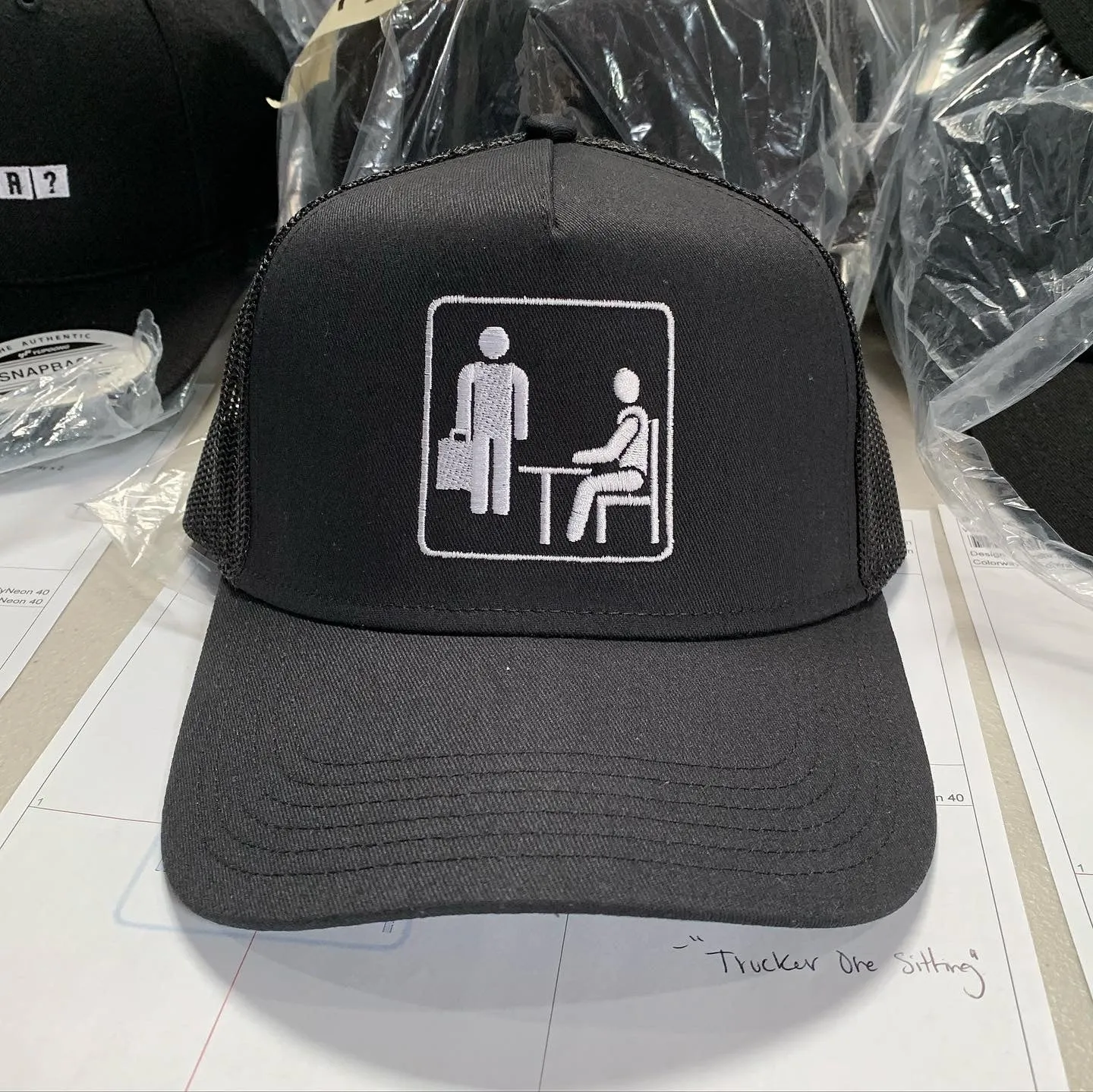 Office Logo - Premium Trucker Hat Black