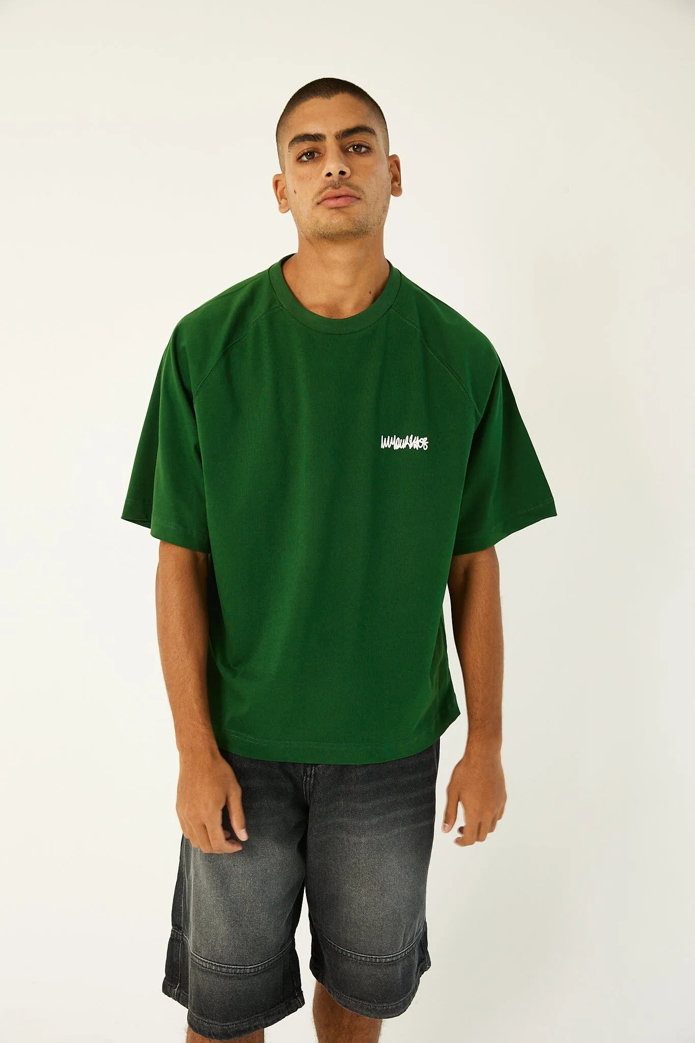 Olive IYS Printed Boxy Fit Tee