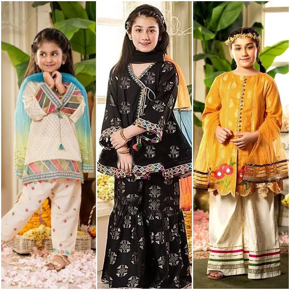 Pack of 3 FCC(1007) Printed Embroidered kids Wear