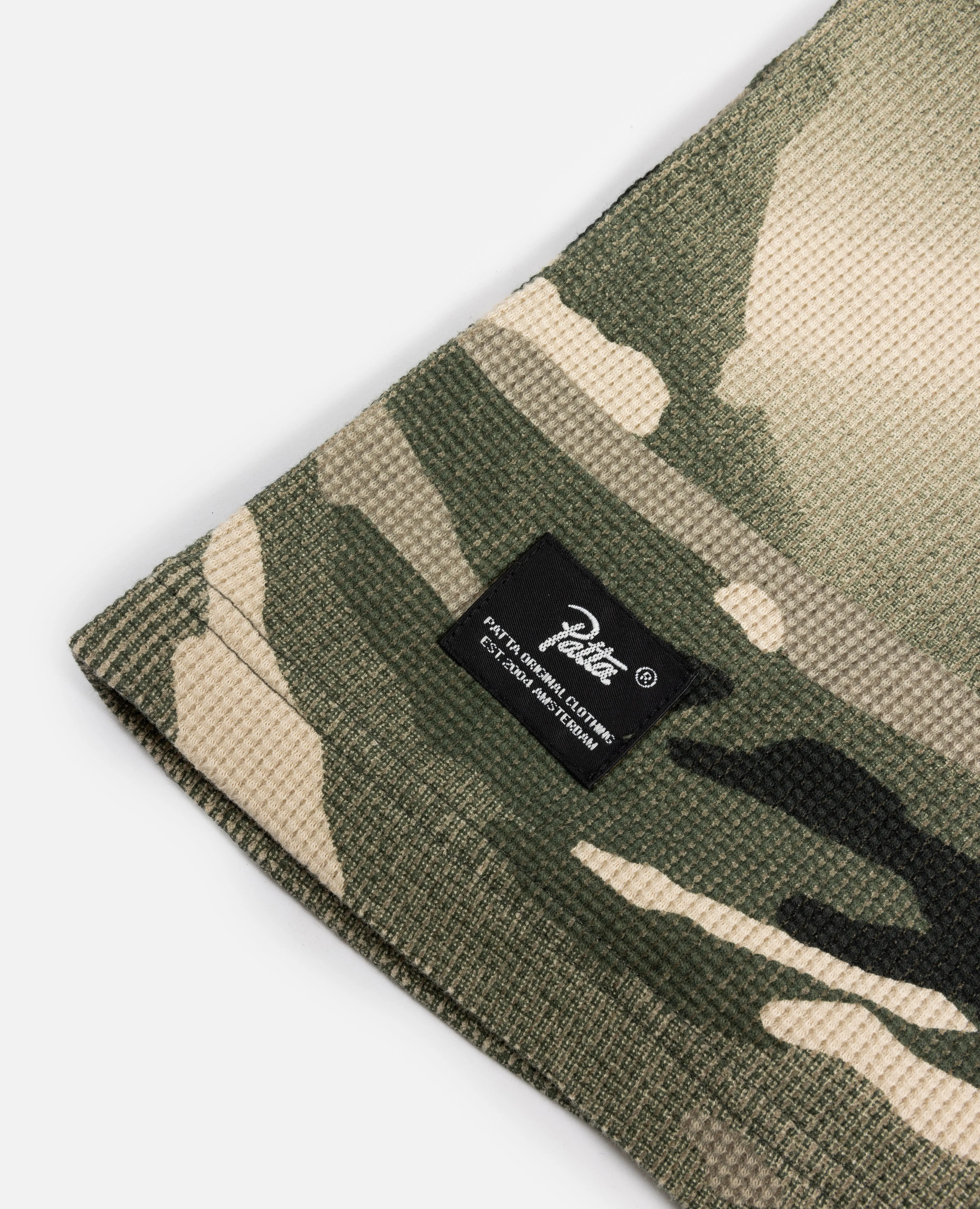 Patta Spray Camo Waffle Longsleeve T-Shirt (Multi/Spray Camo)