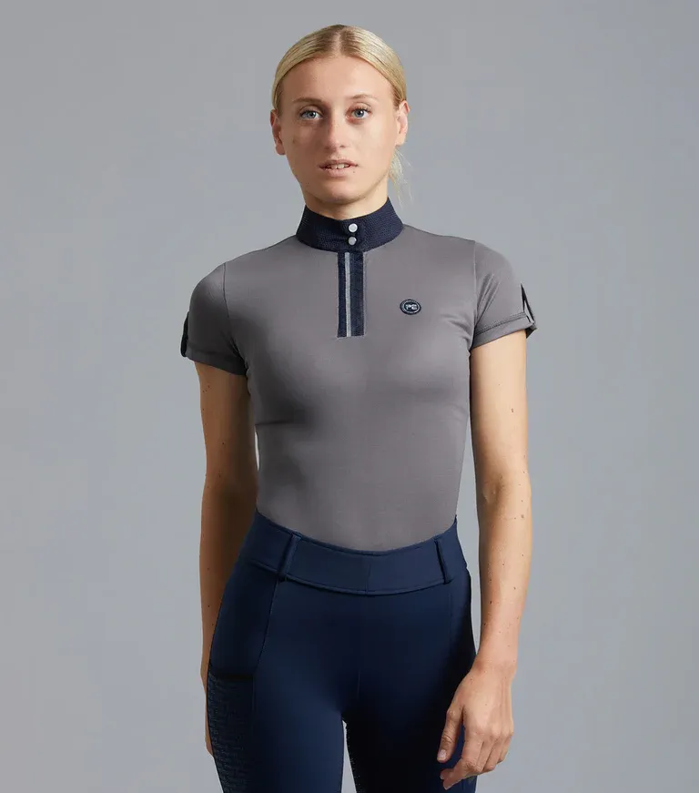 PEI Amia Ladies Technical Riding Top (Grey)