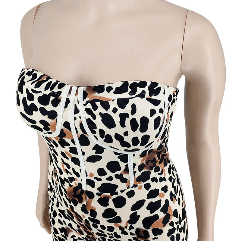 Plus Size Leopard Print Romper