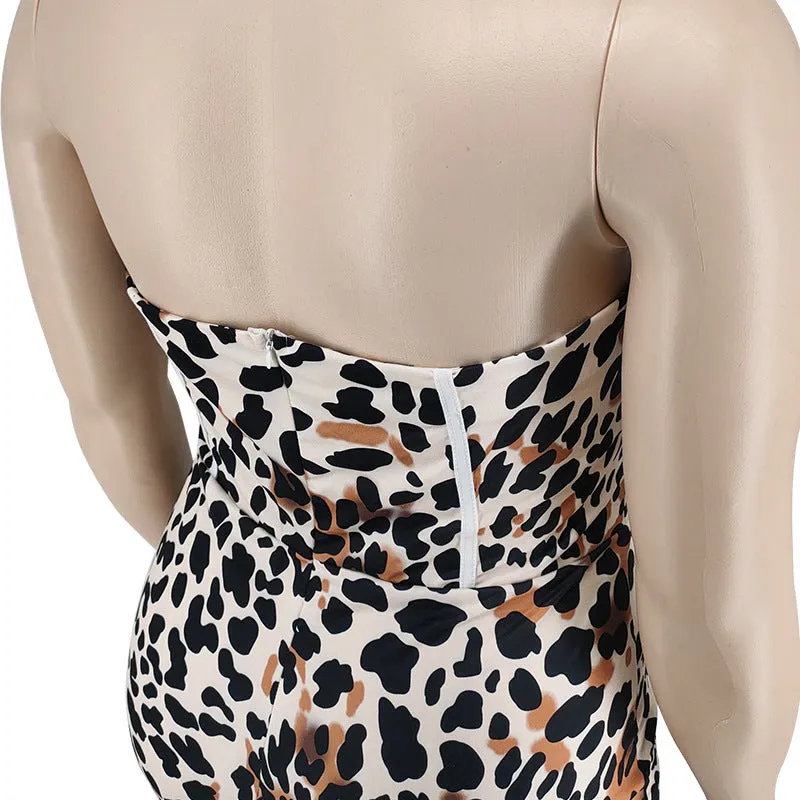 Plus Size Leopard Print Romper