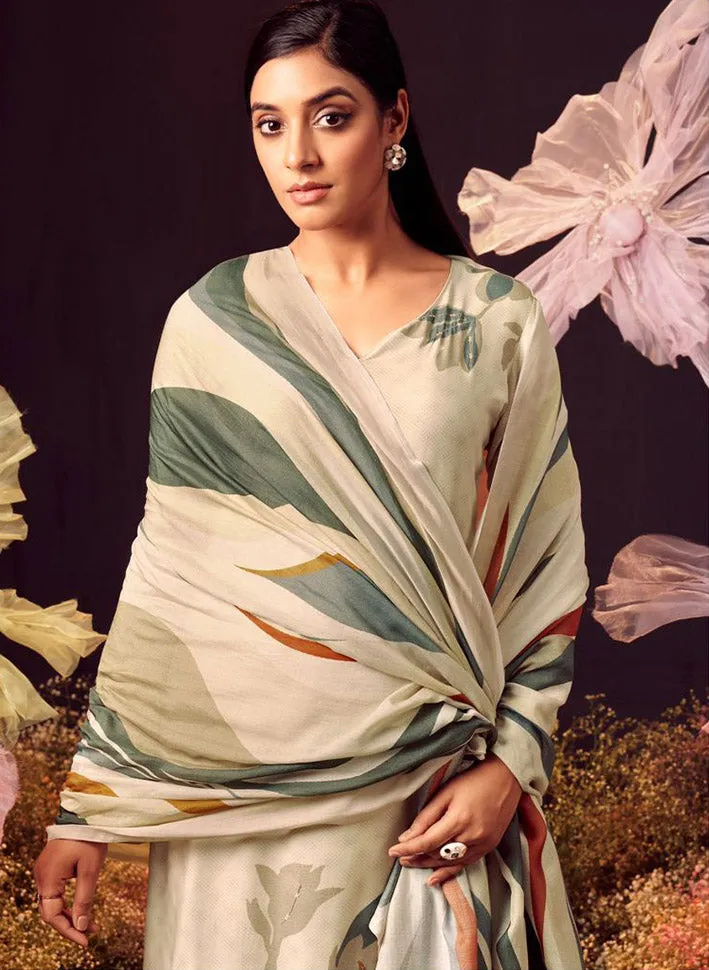 Pure Muslin Party Wear Unstitched Suit Set Dress Material for Women