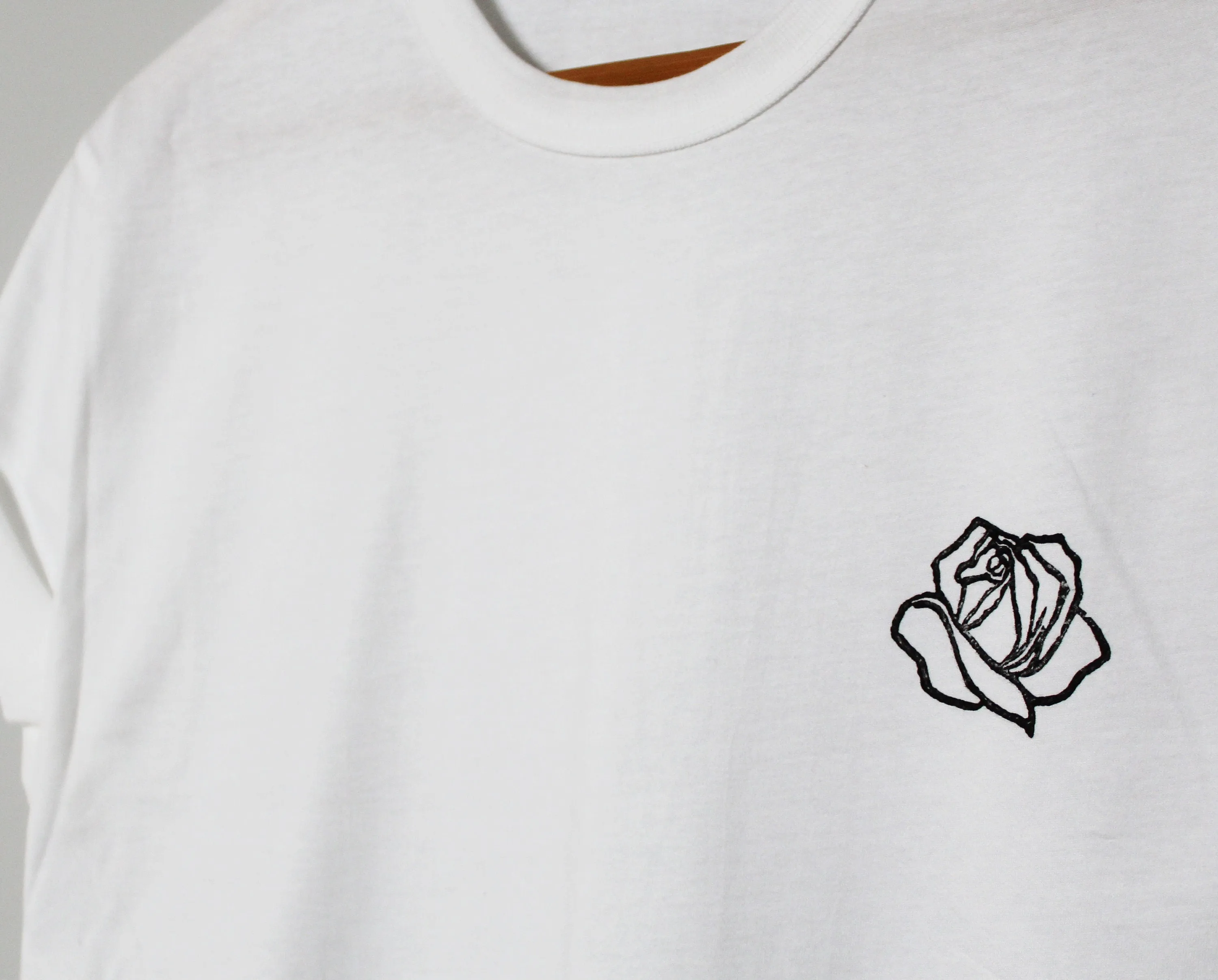 Rose t-shirt, UNISEX hand printed flower shirt, minimalist floral block print, hand stamped botanical lino tee, ethical fashion