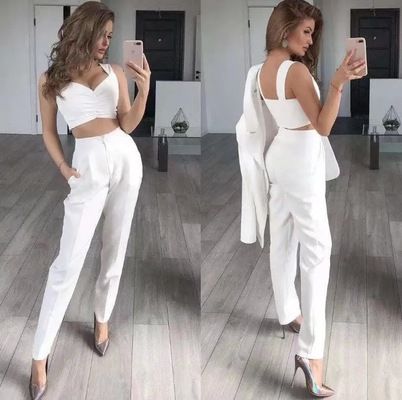 Sets Long Sleeve Small Suit Loose Solid Three-Piece Suit for Women