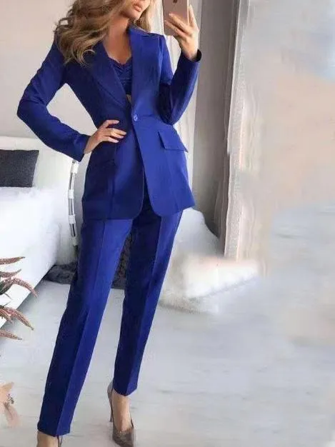 Sets Long Sleeve Small Suit Loose Solid Three-Piece Suit for Women