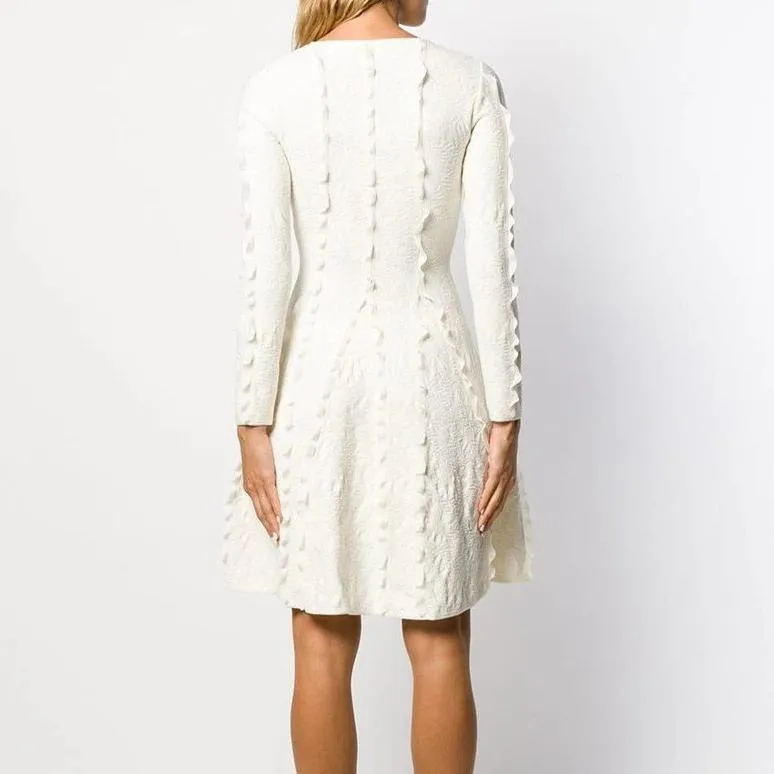 Top Quality White Jacquard Party Dress