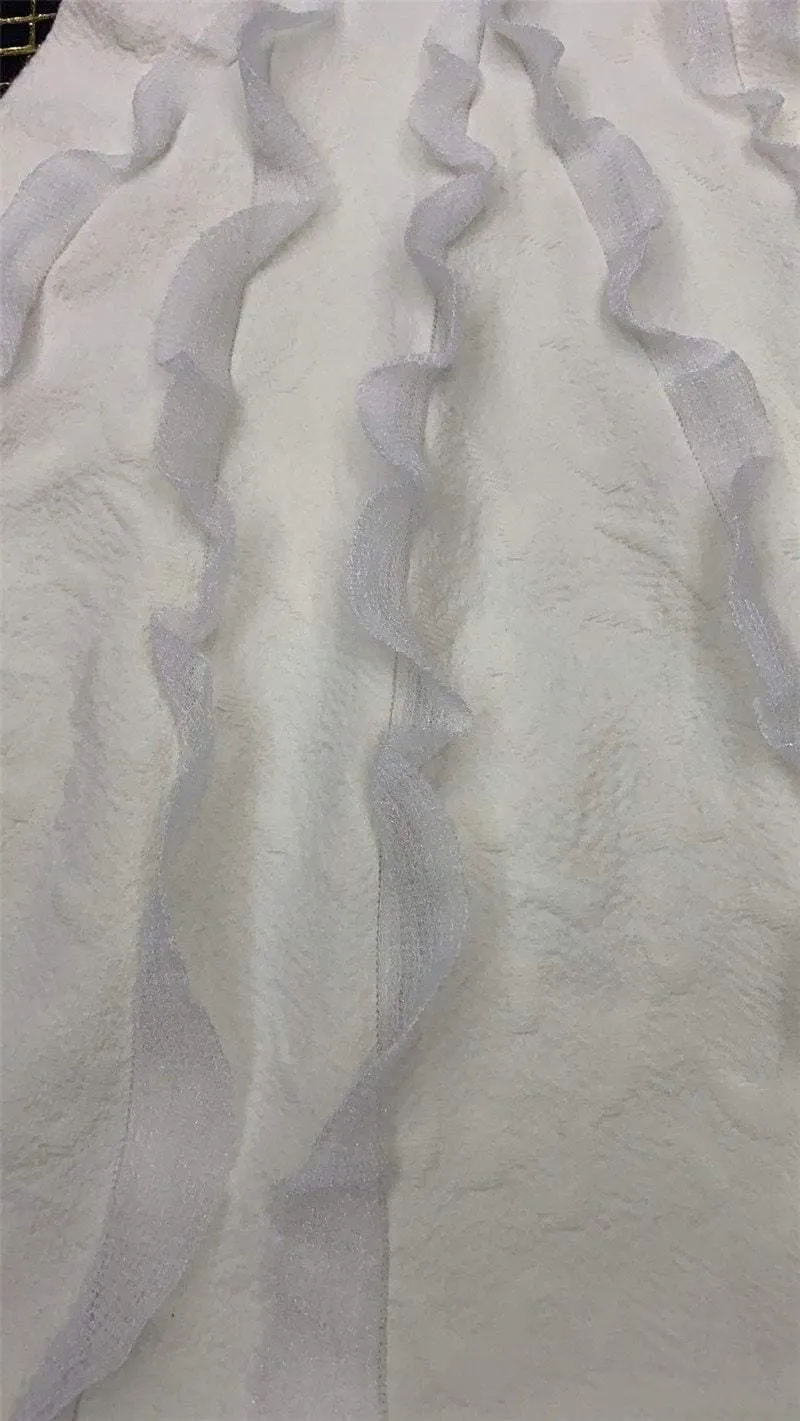 Top Quality White Jacquard Party Dress