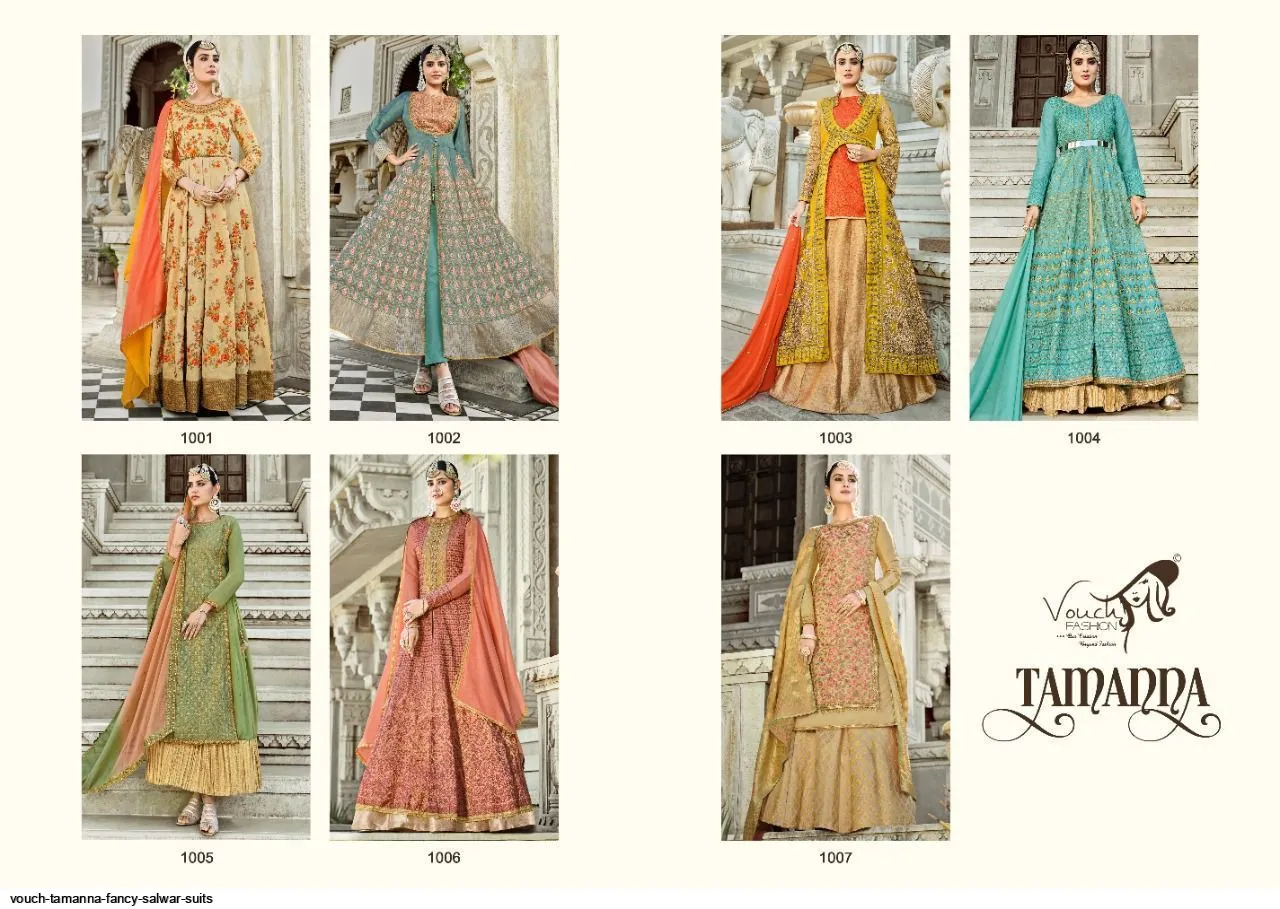Vouch Tamanna 1001-1007 Series Salwar Kameez With Heavy Look and Beautifull Embroidered Designer Full Stitched Suite