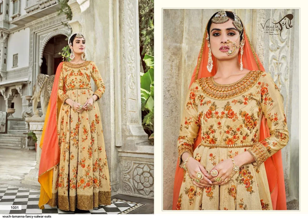Vouch Tamanna 1001-1007 Series Salwar Kameez With Heavy Look and Beautifull Embroidered Designer Full Stitched Suite