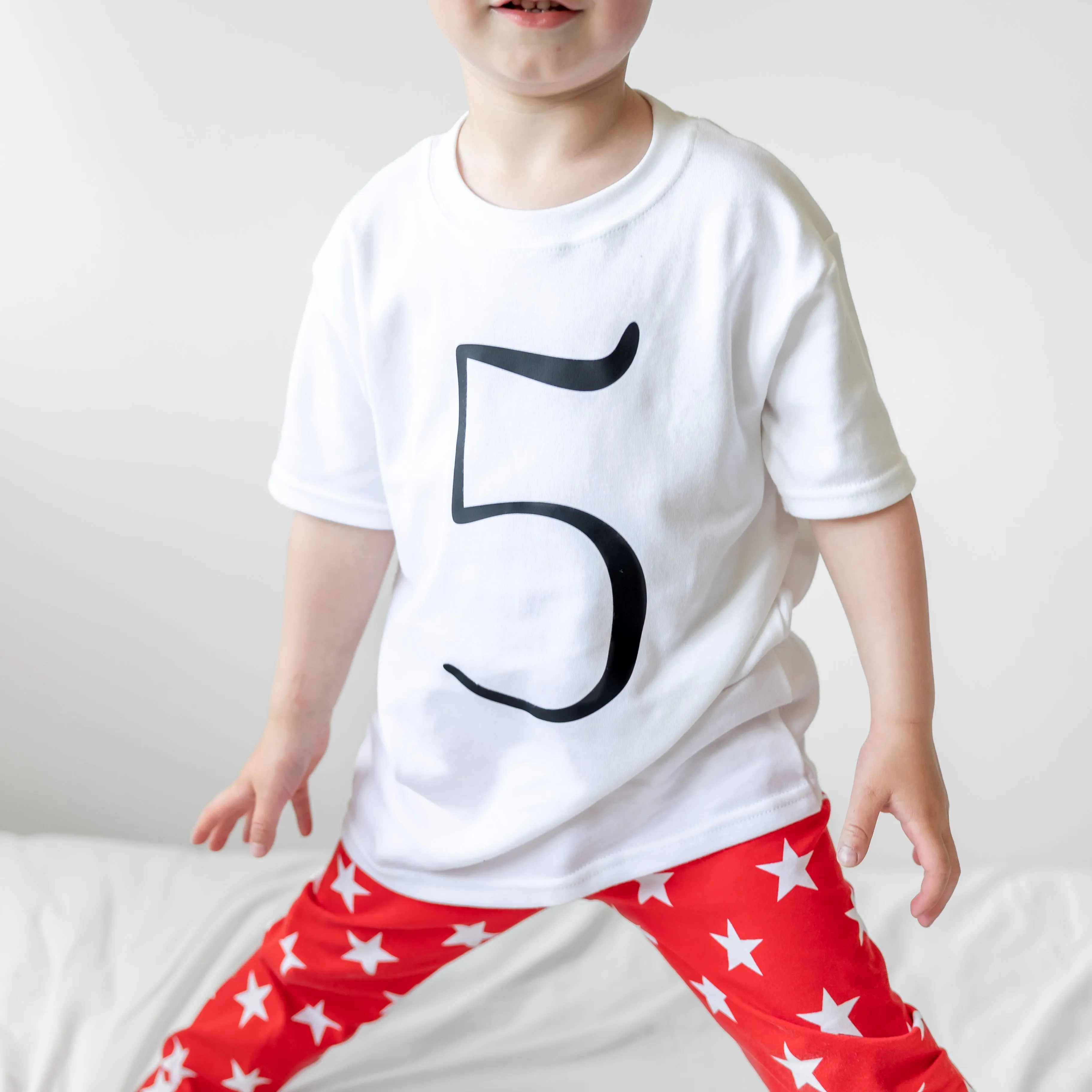 White Birthday Number 5 Top