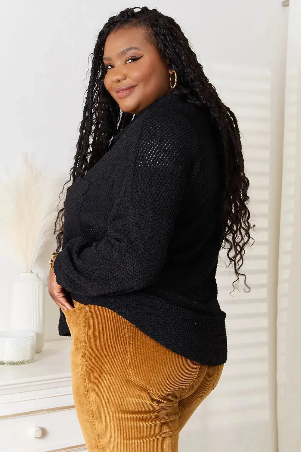 Women's-Knit-Shirt-waffle knit
