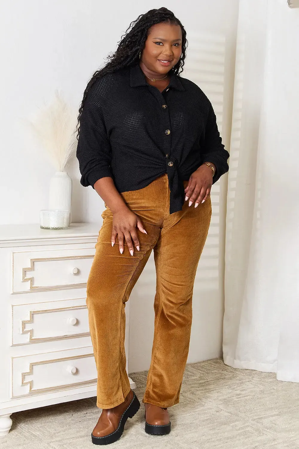 Women's-Knit-Shirt-waffle knit